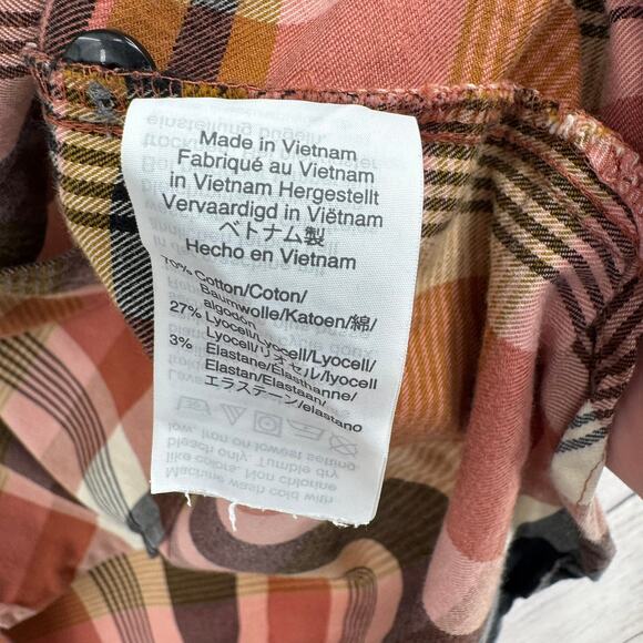 Madewell Classic Ex-Boyfriend Button Down Shirt Womens Small Pink Brown Gray - Picture 7 of 10